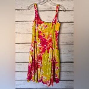American Living Vibrant Midi Dress in Pink, Yellow, and Orange